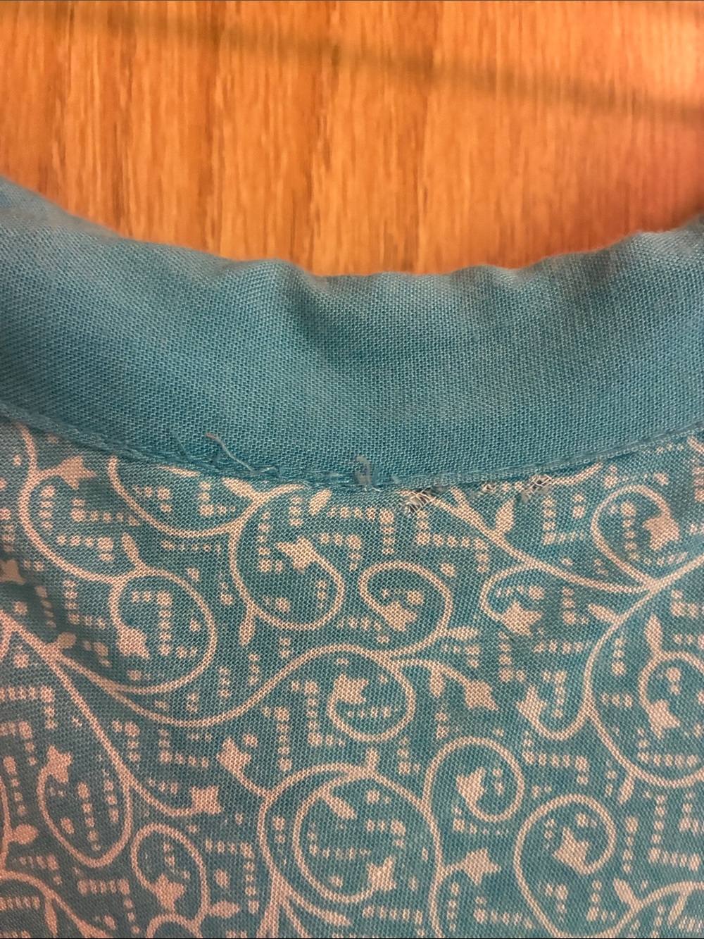 Vintage Light Teal Printed Asymmetric Maxi Skirt - Picture 4 of 6